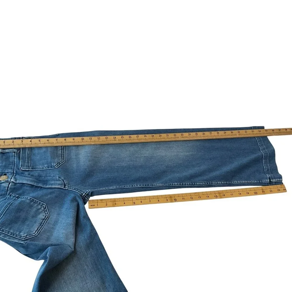 Anthropologie Maeve The Colette Wide Leg Jeans Womens 24 Blue High Rise Cropped - Picture 10 of 11